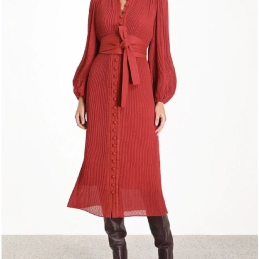 Zimmermann Rust Long Sleeve Dress